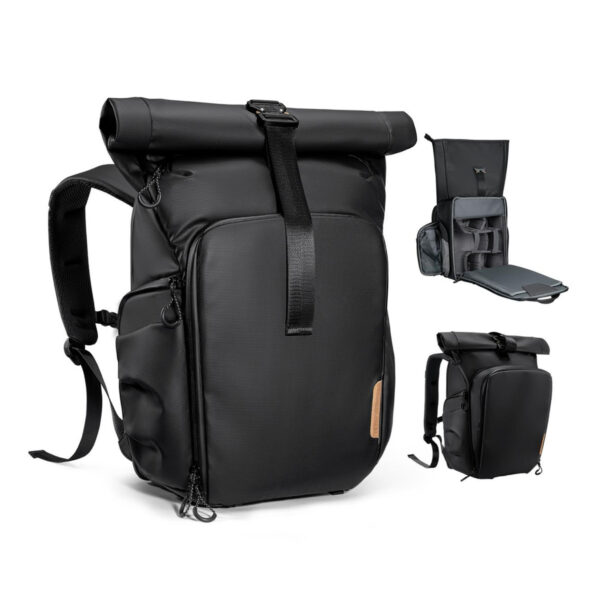 K&F Concept Nature Wander11 20L Camera Backpack - Black, Waterproof Travel Photography Bag with 15.6" Laptop Sleeve, Tripod Holder & Expandable Storage (KF13.173)