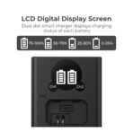 K&F Concept NP-FW50 Battery Charger with LCD Screen for Sony A7, A7II, A7RII, A7SII, A7S, A7S2, A7R, A7R2, A6000, A6500, A6300, RX10, NEX-3/5/7 (KF28.0009V1)