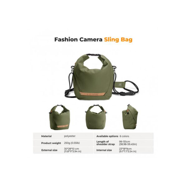 K&F Concept Small Lightweight Bag Crossbody & Inner Liner Camera Bag for Protection and Versatility U11 Green (KF13.168V3)