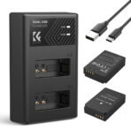 K&F Concept LP-E12 Battery and Charger Set with Dual Slot Charger for Canon M2, M200, M50, M100, M10, 100D (KF28.0029)