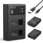K&F Concept LP-E12 Battery and Charger Set with Dual Slot Charger for Canon M2, M200, M50, M100, M10, 100D (KF28.0029)