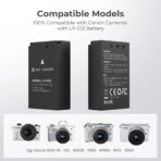 K&F Concept LP-E12 Battery and Charger Set with Dual Slot Charger for Canon M2, M200, M50, M100, M10, 100D (KF28.0029)