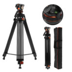 K&F Concept Professional Video Tripod with Fluid Head VA3+BV10 (KF09.147V1)