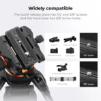 K&F Concept Professional Video Tripod with Fluid Head VA3+BV20 (KF09.148V1)