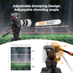 K&F Concept Professional Video Tripod with Fluid Head VA3+BV20 (KF09.148V1)
