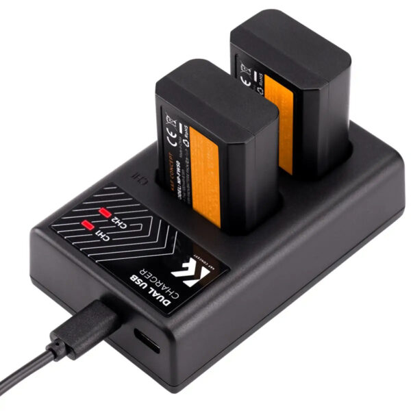 K&F Concept Sony FW-50 Battery Kit – 2 Batteries and Dual Charger (KF28.0015)
