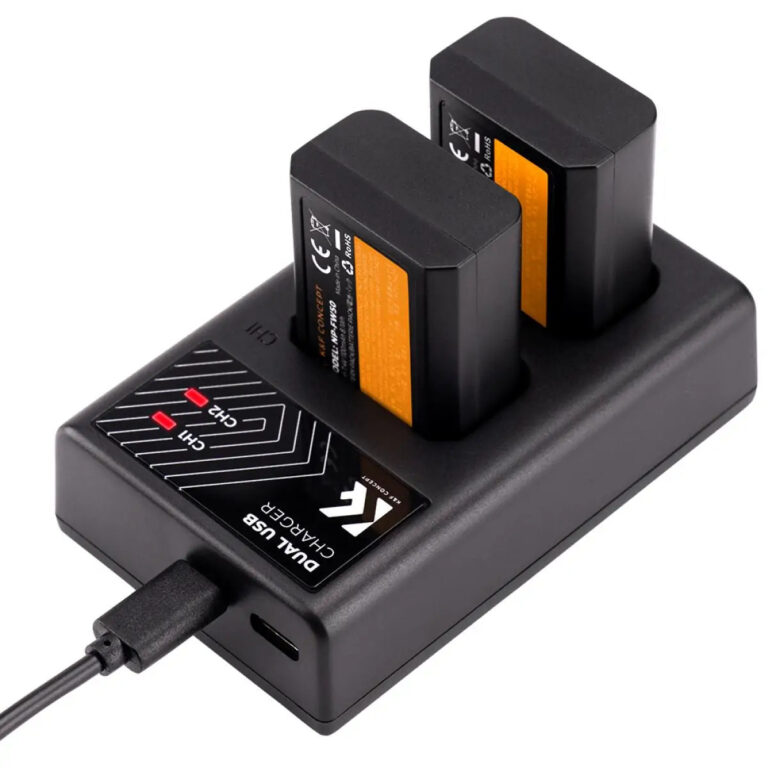 K&F Concept Sony FW-50 Battery Kit – 2 Batteries and Dual Charger (KF28.0015)