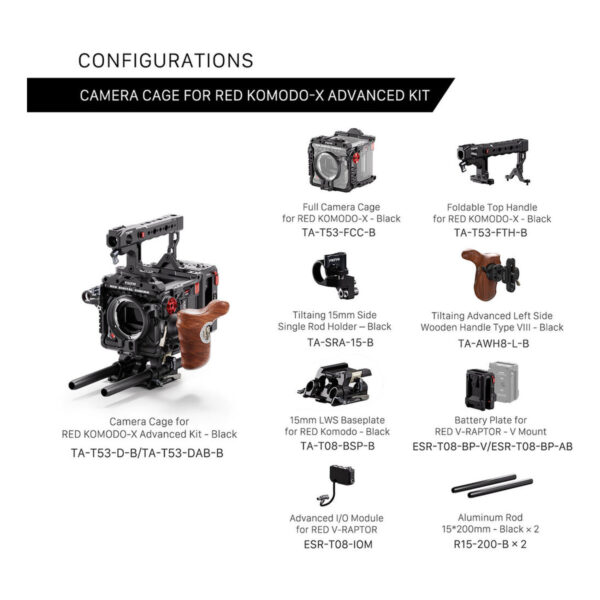 Tilta Camera Cage Advanced Kit for RED KOMODO-X (Black, V-Mount)