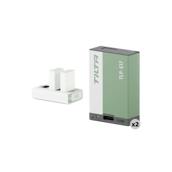 Tilta LP-E17 Kit with 2 Batteries and 2-Bay USB Charger (Ash Green) TBC-E17-A-AG