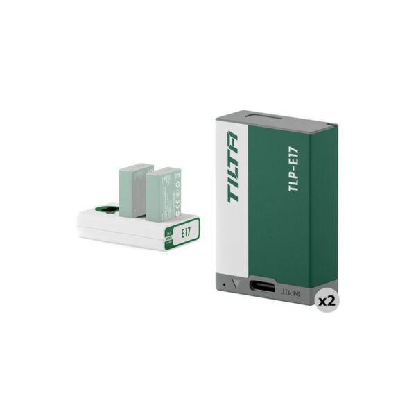 Tilta LP-E17 Kit with 2 Batteries and 2-Bay USB Charger (Forest Green) TBC-E17-A-FG