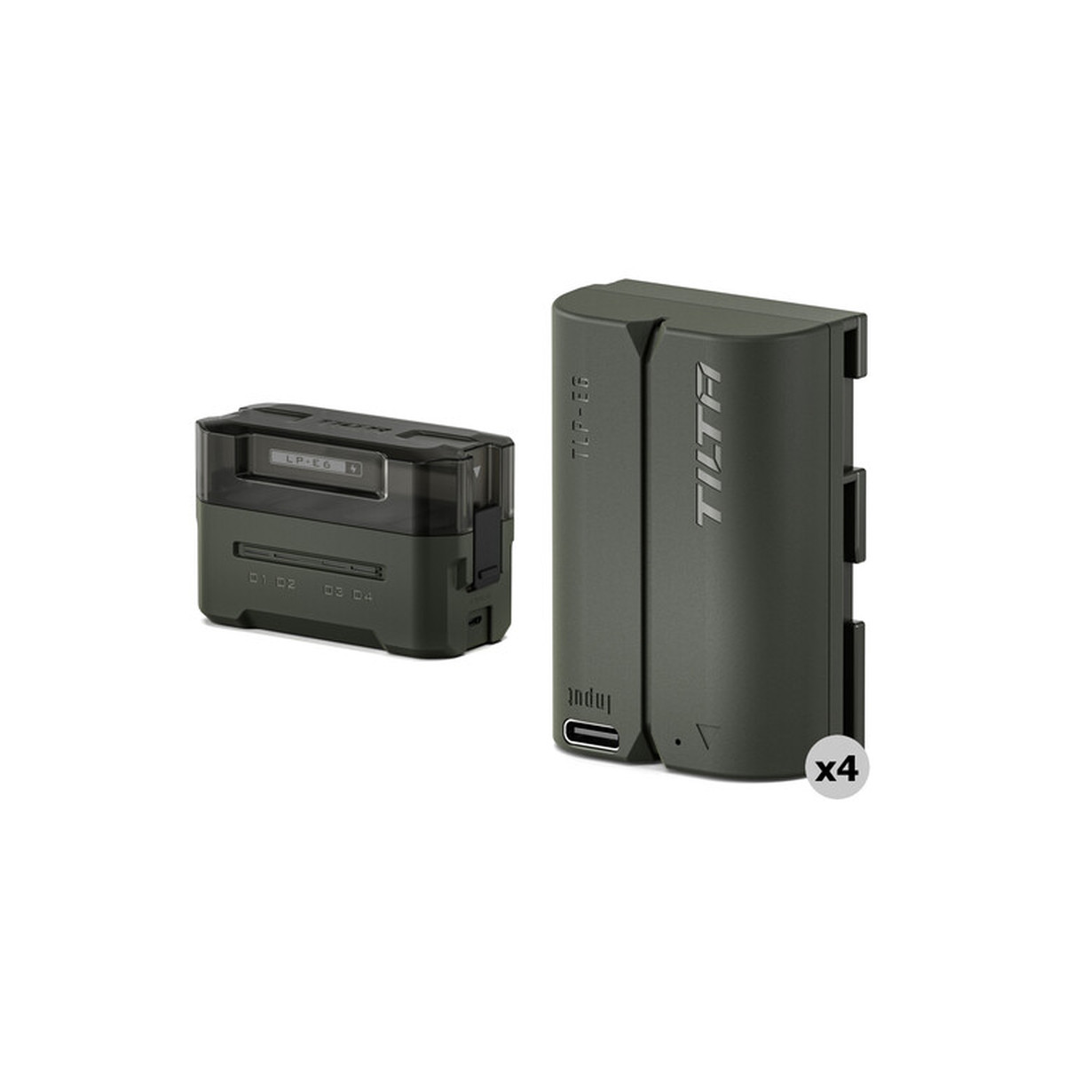 Tilta LP-E6P Kit with 2 Batteries and 4-Bay USB Charger (Green) TBC-E6P-A-GN 1 Tilta LP-E6P Kit with 2 Batteries and 4-Bay USB Charger (Green) TBC-E6P-A-GN