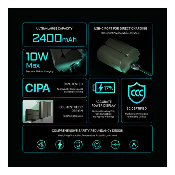 Tilta NP-FZ100 USB-C Battery (2400mAh, Off White) TNP-FZ100-OW
