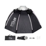 Triopo Quick Setup Octagon K3 Softbox 120cm + Honeycomb Grid with Detachable Bowens Mount, Reflective Silver Interior for Studio Photography