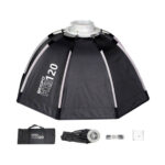 Triopo Quick Setup Octagon K3 Softbox 120cm + Honeycomb Grid with Detachable Bowens Mount, Reflective Silver Interior for Studio Photography