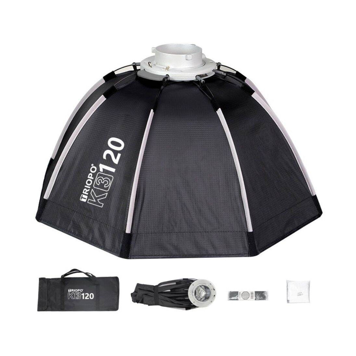 Triopo Quick Setup Octagon K3 Softbox 120cm + Honeycomb Grid with Detachable Bowens Mount, Reflective Silver Interior for Studio Photography 1 Triopo Quick Setup Octagon K3 Softbox 120cm + Honeycomb Grid with Detachable Bowens Mount, Reflective Silver Interior for Studio Photography
