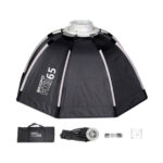 Triopo Quick Setup Octagon K3 Softbox 65cm + Honeycomb Grid with Detachable Bowens Mount, Reflective Silver Interior for Studio Photography