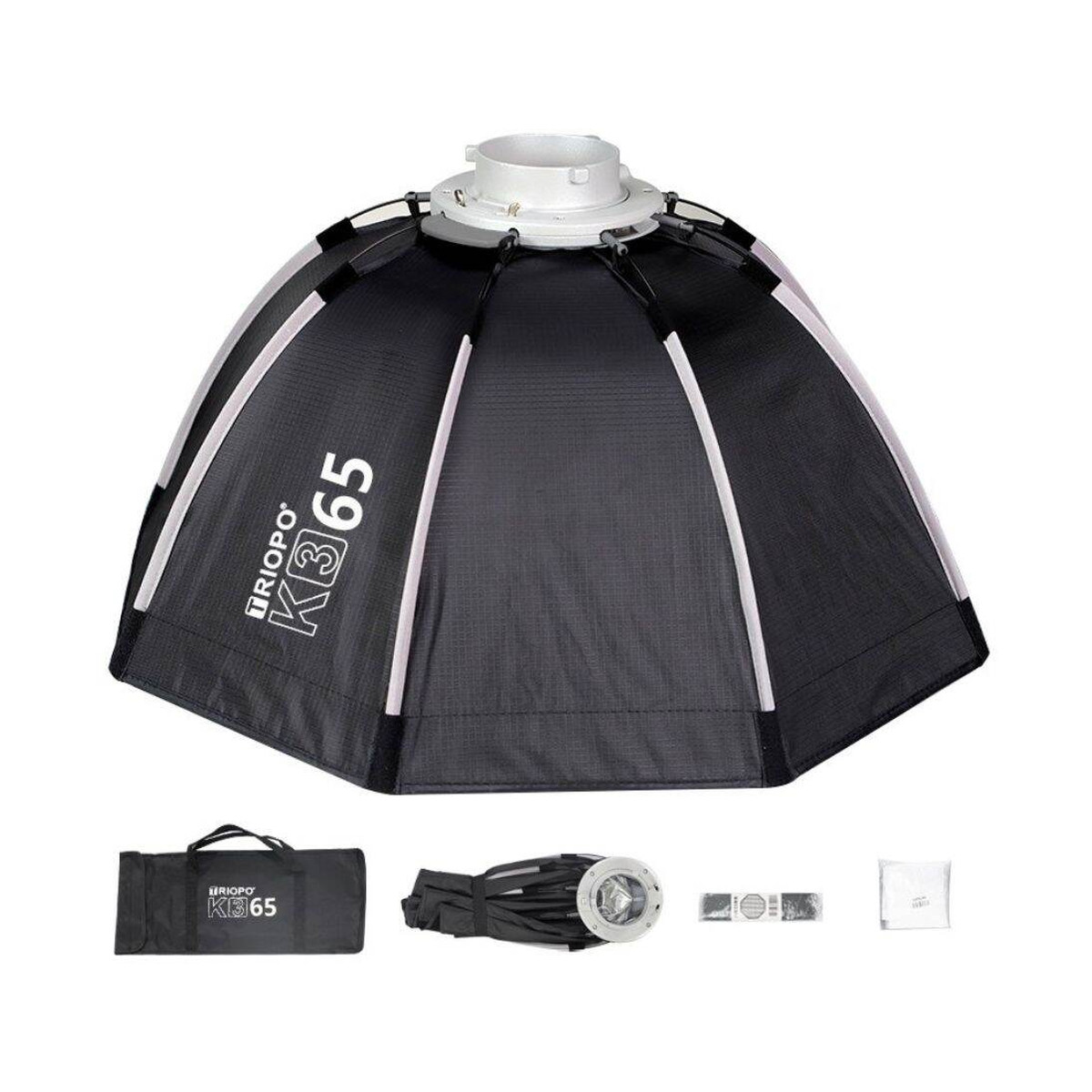 Triopo Quick Setup Octagon K3 Softbox 65cm + Honeycomb Grid with Detachable Bowens Mount, Reflective Silver Interior for Studio Photography 1 Triopo Quick Setup Octagon K3 Softbox 65cm + Honeycomb Grid with Detachable Bowens Mount, Reflective Silver Interior for Studio Photography