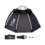 Triopo Quick Setup Octagon K3 Softbox 90cm + Honeycomb Grid with Detachable Bowens Mount, Reflective Silver Interior for Studio Photography